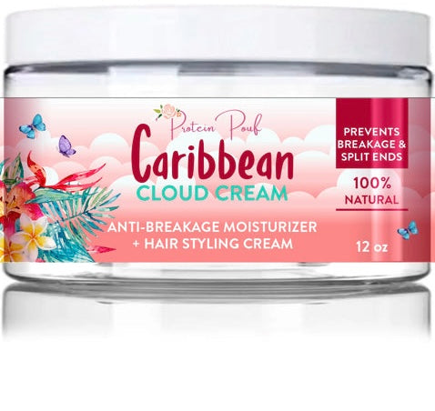 Caribbean Cloud Cream |Anti breakage/Split-End Leave in Hair Moisturizer | 8oz & 12oz