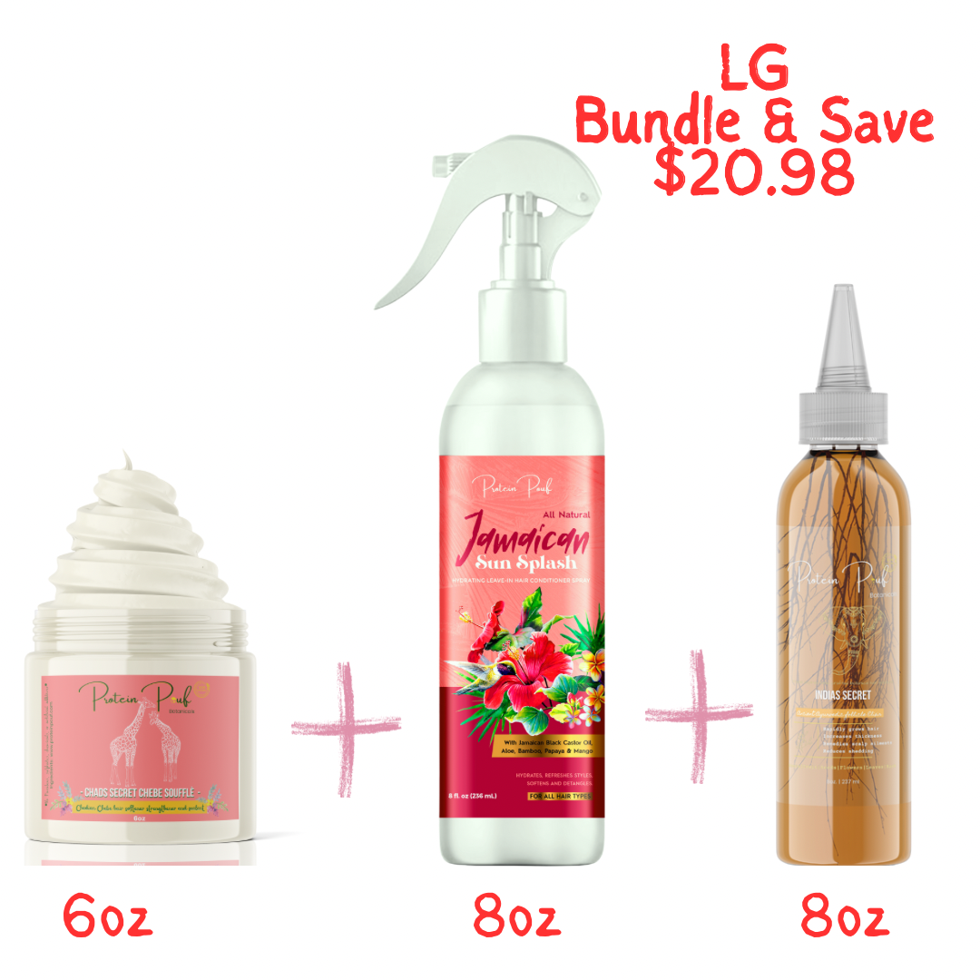 Hair Transformation Bundle- Moisturizes, Detangles, Drastically softens and Grows! 3 Sizes
