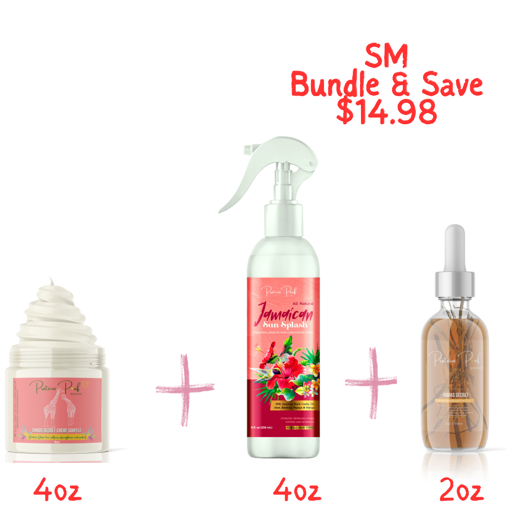 Hair Transformation Bundle- Moisturizes, Detangles, Drastically softens and Grows! 3 Sizes