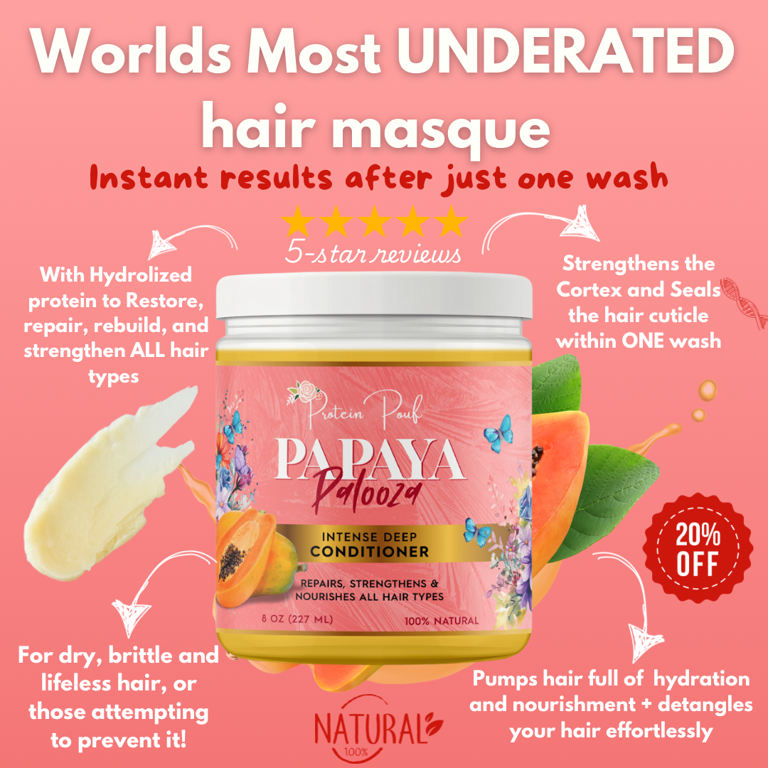 Papaya PALOOZA | Restorative deep conditioning protein treatment hair masque 8oz & 12oz