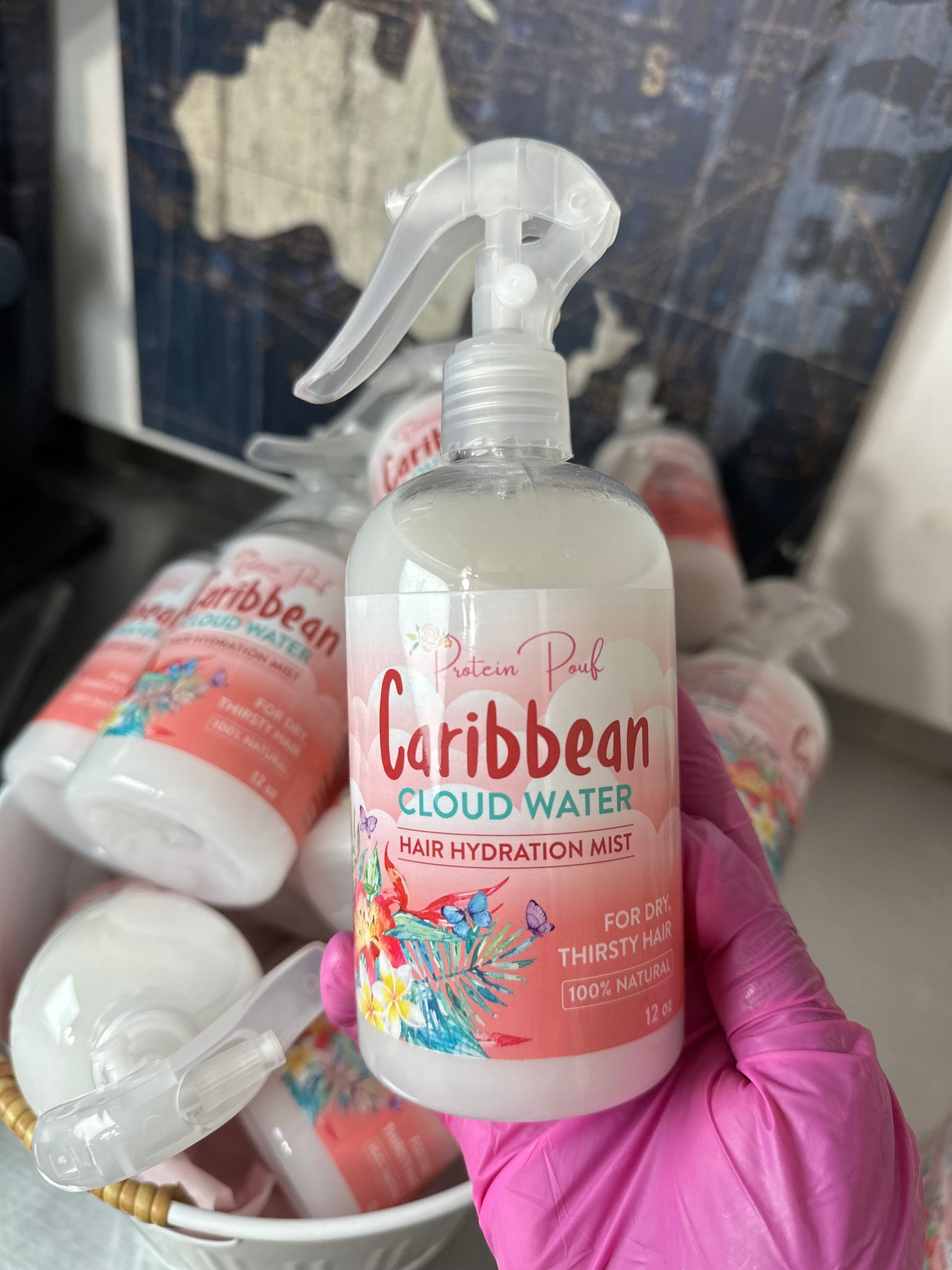 NEW! Caribbean Cloud Water ⛅️ | Super light weight Loc, Braid, Twist and Loose hair Hydration Mist 8oz 12oz