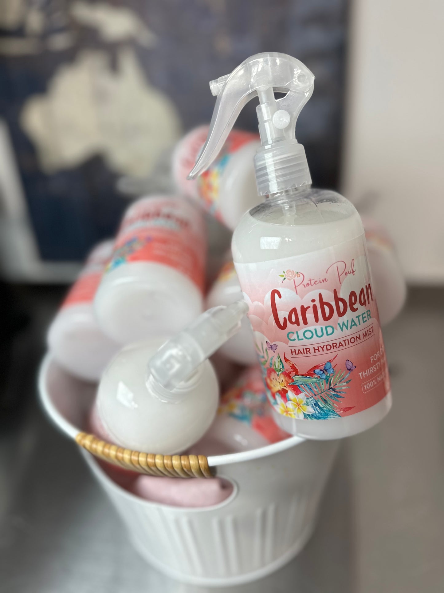 NEW! Caribbean Cloud Water ⛅️ | Super light weight Loc, Braid, Twist and Loose hair Hydration Mist 8oz 12oz