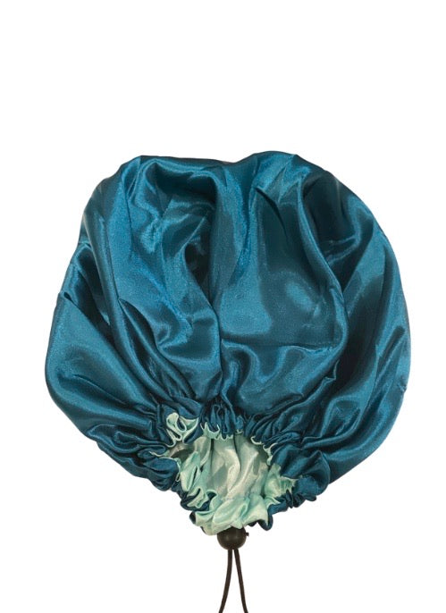 Stays on all night! Reversible Double layered pouf protector satin bonnet