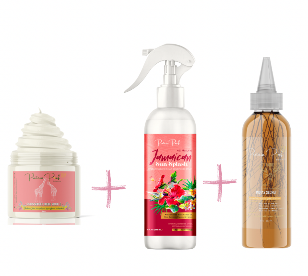 Hair Transformation Bundle- Moisturizes, Detangles, Drastically softens and Grows! 3 Sizes