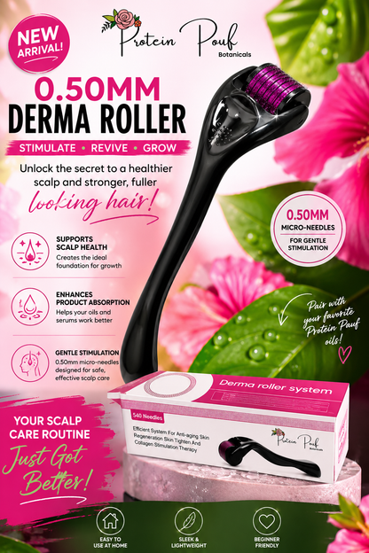 Protein Pouf Scalp Stimulator Derma Roller .50mm