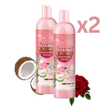 Load image into Gallery viewer, Coconut Rose Water All natural Feminine Wash (pH balanced) | Extra strength all day Freshness
