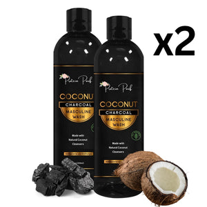 Coconut Charcoal All natural Masculine Wash| Extra strength all day Freshness for men 8oz