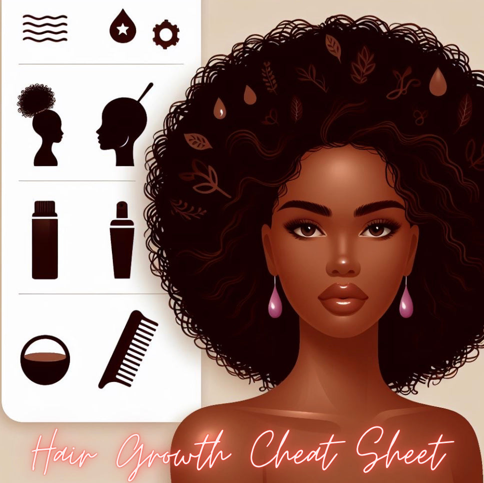 Hair Growth Cheat sheet + Protein Pouf Instructions | FREEE hard copy with each order! (Digital download/PDF)