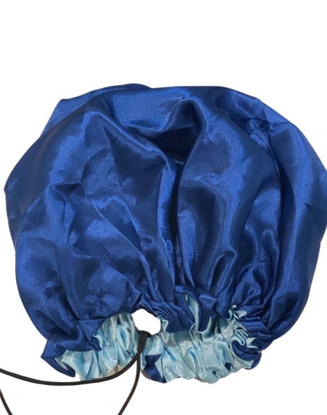 Stays on all night! Reversible Double layered pouf protector satin bonnet