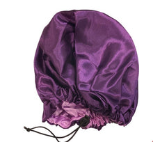 Load image into Gallery viewer, Reversible Double layered pouf protector satin bonnet
